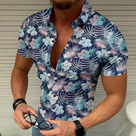 Hawaiian Beach Men's Printed Short Sleeve Shirt