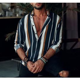 Fashion Stripe Print Long Sleeve Shirt