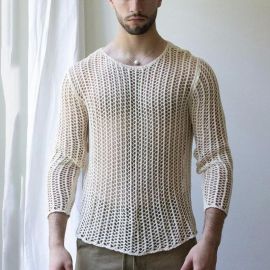 Sexy T-Shirt Fashion Mesh Knit Slim Top