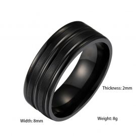 8mm Frosted Stainless Steel Ring