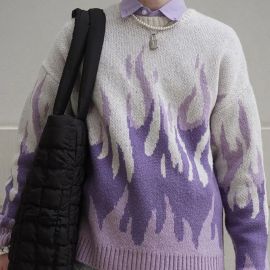 street fashion print loose sweater