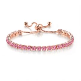 4mm Pink Stones Tennis Bracelet