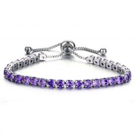 4mm Purple Stones Tennis Bracelet
