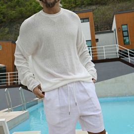White Loose Casual Long Sleeve T-Shirt