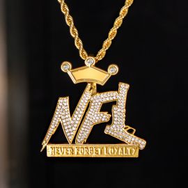 Iced Crown "NFL" Never Forget Loyalty Pendant