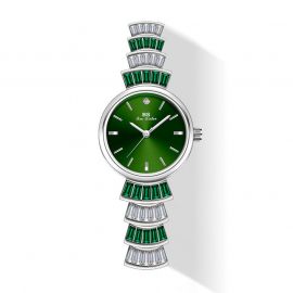 25mm Green Dial Scalloped Band Quartz Watch