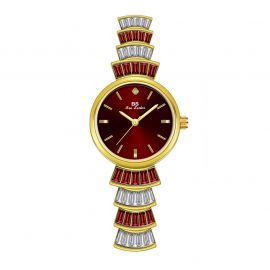 25mm Red Dial Scalloped Band Quartz Watch