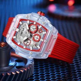 40mm Silicone Strap Sport Quartz Watch