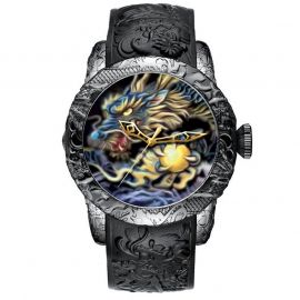 50mm Embossed Dragon Sun Quartz Watch