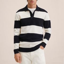 Black and white striped casual sweater