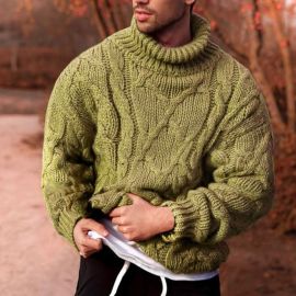 Fashion casual twist high neck men's sweater
