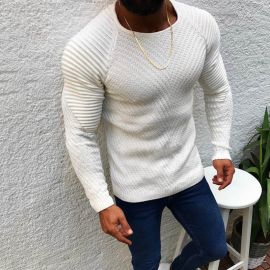 Slim Fit Long Sleeve Crew Neck Pullover Sweater