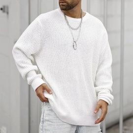 Men's Crew Neck Casual Sweater Loose Pullover Knit Sweater