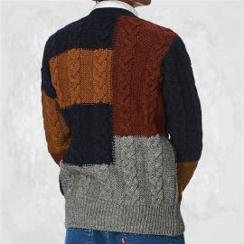 Men's Contrast Knit Cardigan