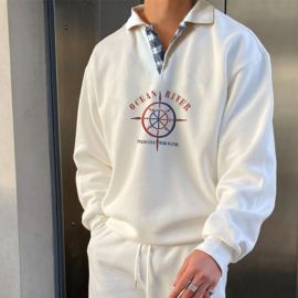 White Simple Outdoor Casual Sweater