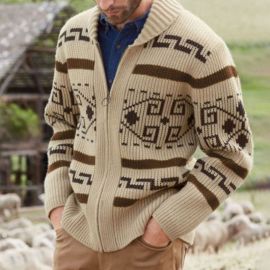 Long Sleeve Slim Fit Jacquard Knit Sweater