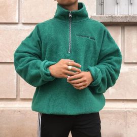 Green loose men's sweatshirt
