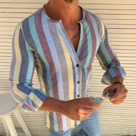 Multicolored Striped Slim Fit Shirt
