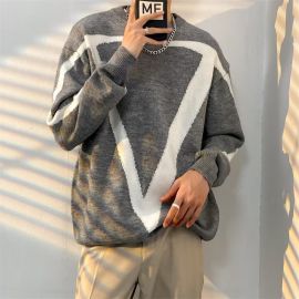 geometric design knitted sweater