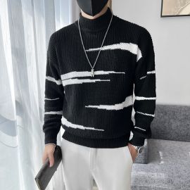 Zebra Jacquard Pullover Knit Sweater