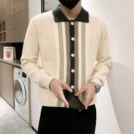 Men's Casual Polo Cardigan Sweater