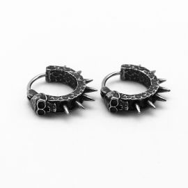 Vintage Black Skull Thorns Earrings