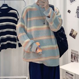 Multicolored Striped Knit Sweater