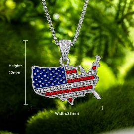Iced Country Map Flag Pendant