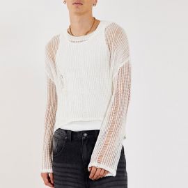 Long Sleeve Sexy T-Shirt Fashion Mesh Knit Slim Top