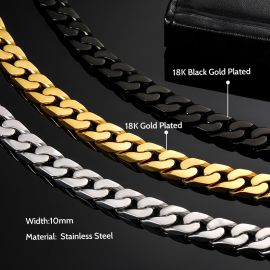 10mm Stainless Steel Miami Cuban Link Bracelet