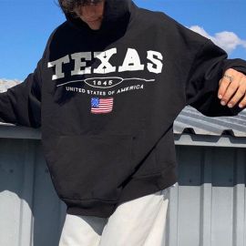 Casual printed Texas hoodie