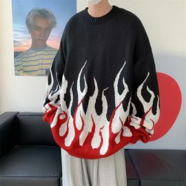 Flame crew neck sweater