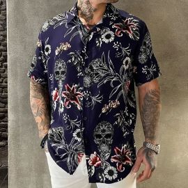 Printed Hawaiian floral short sleeve shirt
