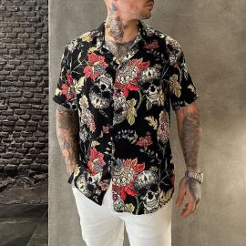 Printed Hawaiian floral short sleeve shirt