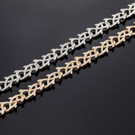 12mm Iced Crown of Thorns Chain and Bracelet Set