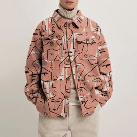 Fashion Print Jacket Men's Coat