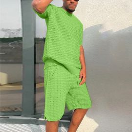 Short sleeved knitting long sleeved sports suit