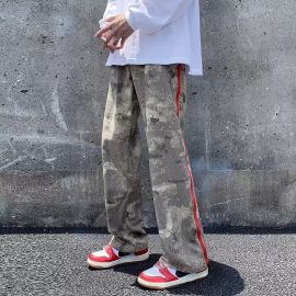 Hip hop loose zipper straight casual pants