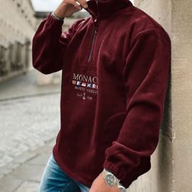 Letter embroidered casual sweatshirt