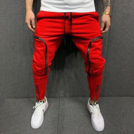 Men's hip-hop zipper pocket casual pants