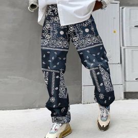 Hip Hop Printed Loose Straight Pants
