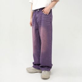 Straight purple jeans