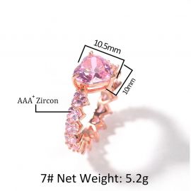 Heart Cut Pink Love Ring in Rose Gold