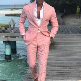 Pink business slim suit