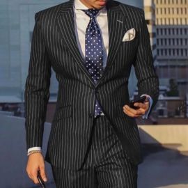 Men's pinstripe casual suit
