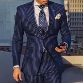 Men's pinstripe casual suit