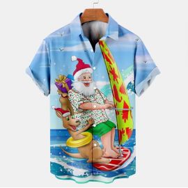 Hawaiian Christmas printed shirt