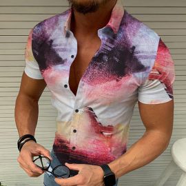 Men's Printed Short-sleeved Shirt