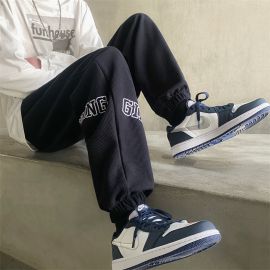 Sporty Embroidered Casual Pants