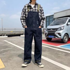 Denim Solid Color Overall
